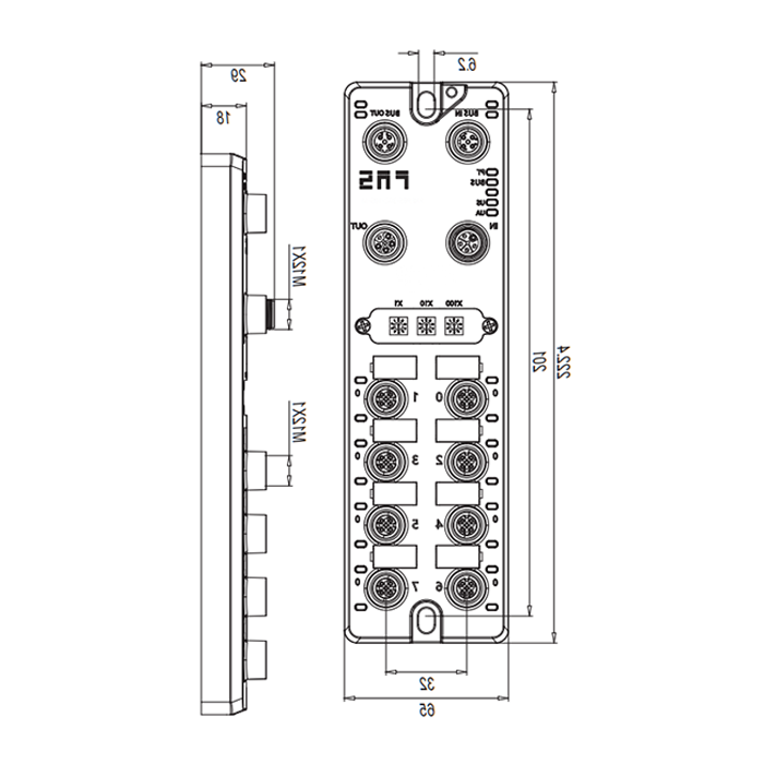 Profibus-DP protocol、M12 interface、16DI/DO configurable、PNP、Remote module、003E31